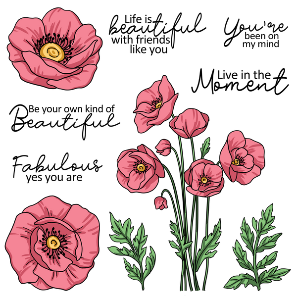 Poppy Crafts Cutting Dies & Stamp Set