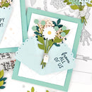 Card with floral design and 'from all of us' text on a white background