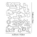 Set of metal cutting dies with various shapes and measurements on a white background