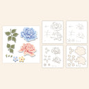 Set of floral designs on a beige background