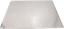 Metallic perforated sheet on a white background