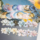 Poppy Crafts Flowers Reflect Under The Moon Paper Stickers - Evening Moon