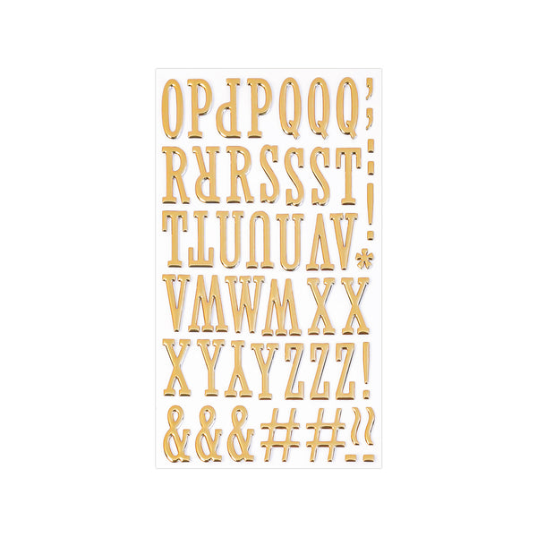 Poppy Crafts Puffy Stickers - Alphabet Bold - Gold