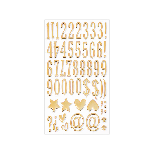 Poppy Crafts Puffy Stickers - Alphabet Bold - Gold