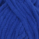 Close-up of blue yarn with a textured pattern