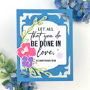 Decorative card with floral design and inspirational quote on a white background