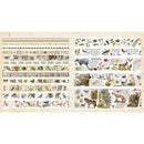 Illustrated book or notebook with animal illustrations and text on a white background
