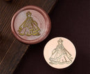 Poppy Crafts Wax Seal Stamp Set Brass Head 6pcs, Wooden Handle