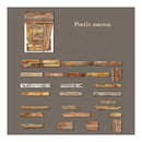 Poppy Crafts Wood Grain Fragments Sticker Kit - Poetic Maroon