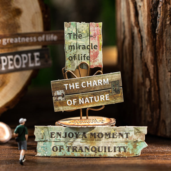 Poppy Crafts Wood Grain Fragments Sticker Kit - Natural Poem