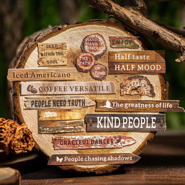 Poppy Crafts Wood Grain Fragments Sticker Kit - The Language of Logs