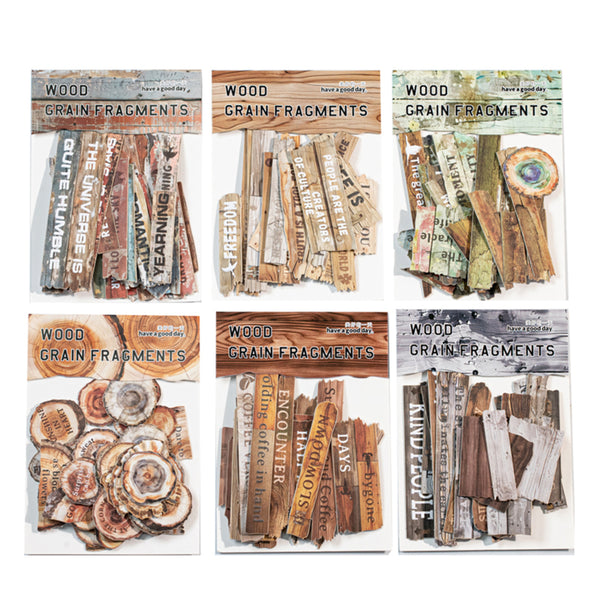 Poppy Crafts Wood Grain Fragments Sticker Kit - Old Wood Cracks