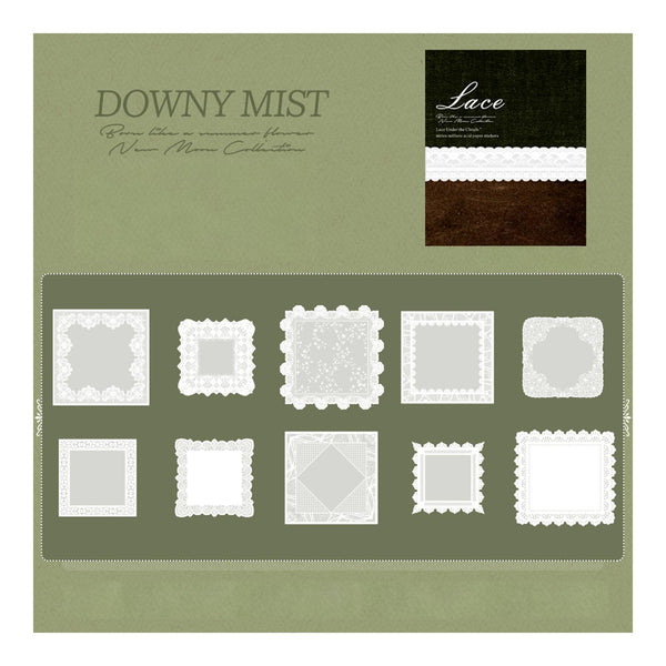 Poppy Craft Lace Frames Vellum Paper Stickers - Downy Mist