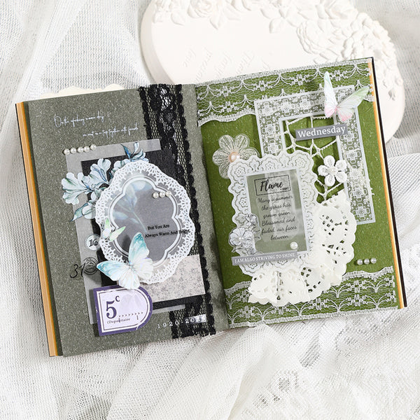 Poppy Craft Lace Frames Vellum Paper Stickers - Downy Mist