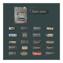 Poppy Crafts Embossed Cardstock Stickers - Metal Imprint - Date Plate