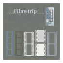 Packaging for 'Filmstrip' with film reel illustrations on a gray background