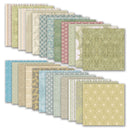 Collection of patterned paper sheets in various designs and colors.