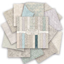 Collection of textured paper sheets with a central display of patterned paper.