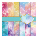 Pastel galaxy-themed paper pack with a decorative band and cloud design.