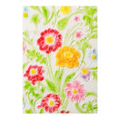 Floral design with colorful flowers on a white background