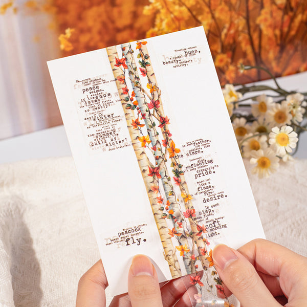 Poppy Crafts Autumn Series PET Sticker Roll - Lace Autumn Dream