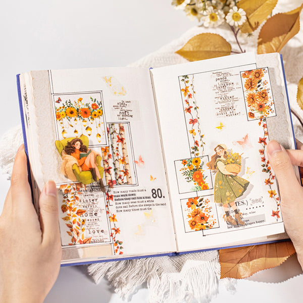 Poppy Crafts Autumn Series PET Sticker Roll - Lace Autumn Dream