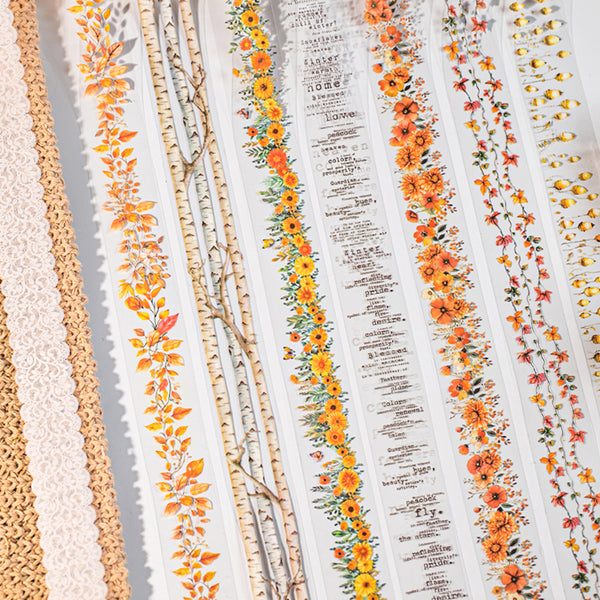 Poppy Crafts Autumn Series PET Sticker Roll - Lace Autumn Dream