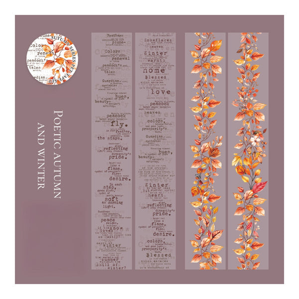 Poppy Crafts Autumn Series PET Sticker Roll - Poetic Autumn & Winter