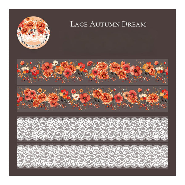 Poppy Crafts Autumn Series PET Sticker Roll - Lace Autumn Dream