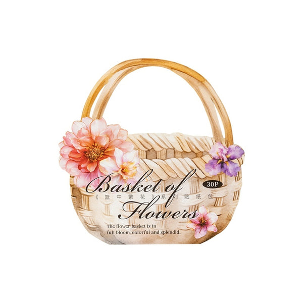 Poppy Crafts Basket of Flowers Writing Paper Stickers - Warm Sun