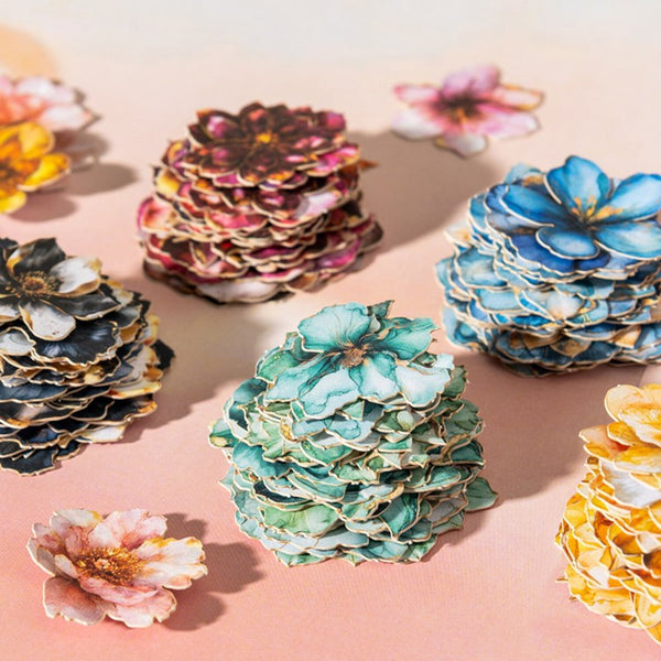 Poppy Crafts Basket of Flowers Writing Paper Stickers - Warm Sun