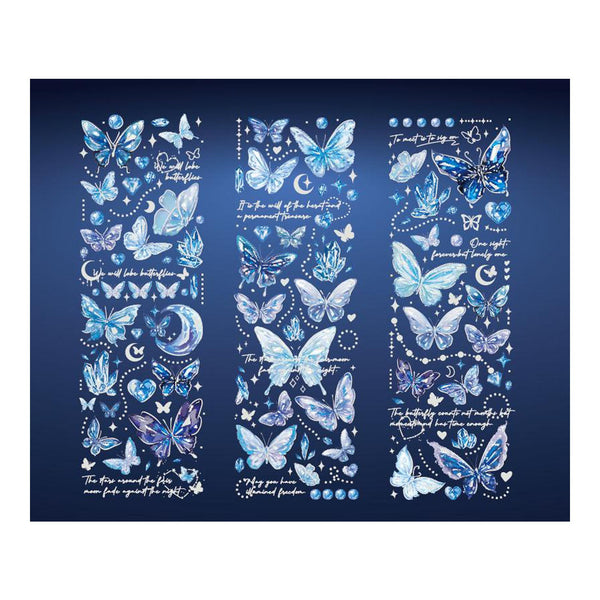 Poppy Crafts Butterfly PET Sticker - Silver Moonlight