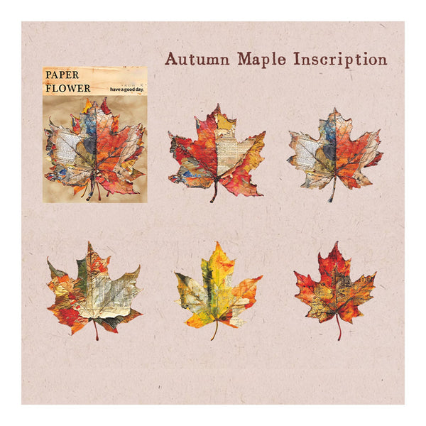 Poppy Crafts Cardstock Flower Stickers - Autumn Maple Inscription