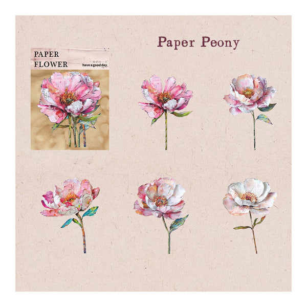 Poppy Crafts Cardstock Flower Stickers - Paper Peony