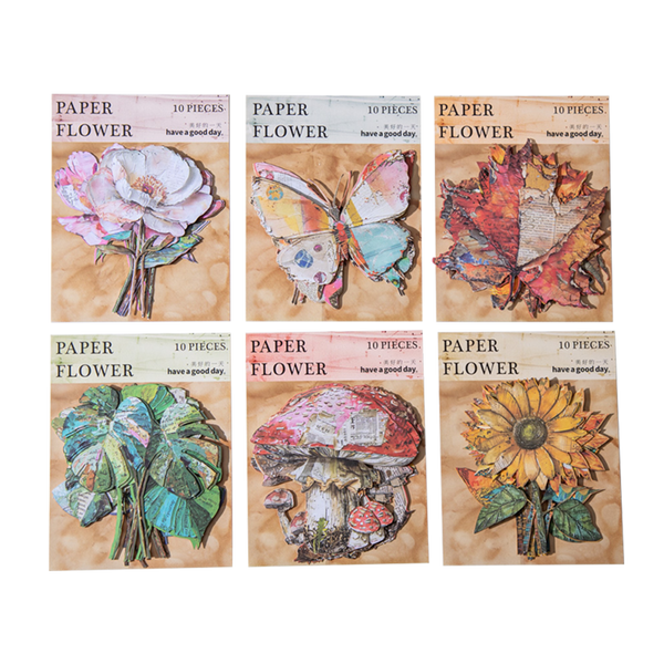 Poppy Crafts Cardstock Flower Stickers - Pages Falling Like Leaves