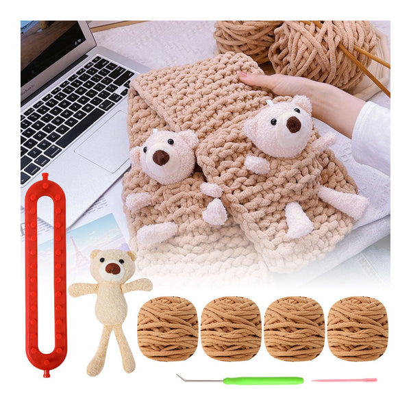 Poppy Crafts Chenille Scarf Weaving Kit - Tuscan Tan