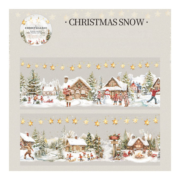 Poppy Crafts Christmas Day PET Sticker Roll - Christmas Snow