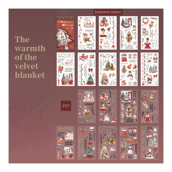 Poppy Crafts Christmas PET + Washi Paper Sticker Book - Warmth of the Velvet Blanket