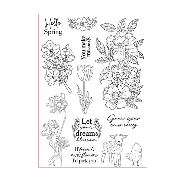 Poppy Crafts Clear Stamps - Hello Spring