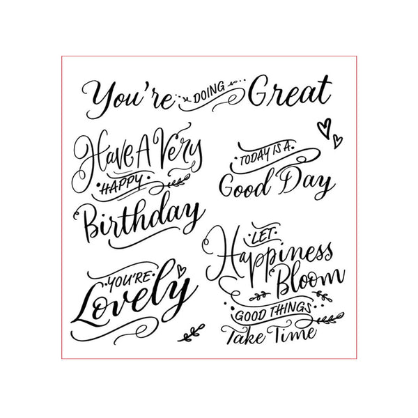 Poppy Crafts Clear Stamps - Positive Phrases