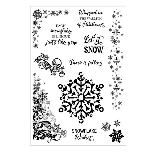 Poppy Crafts Clear Stamps - Snowflake Wishes
