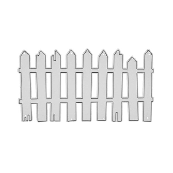 Metallic decorative picket fence on a white background