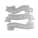 Decorative metal cutout with 'Happy Holiday', 'Merry Christmas', and 'Happy New Year' text on a white background.