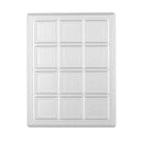 Ceiling tile with a grid pattern on a white background