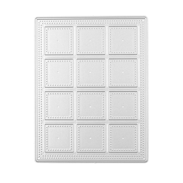 Ceiling tile with a grid pattern on a white background