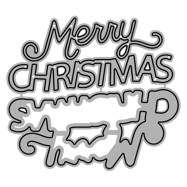 Decorative cutout with 'Merry Christmas' text and snowflake design on a white background