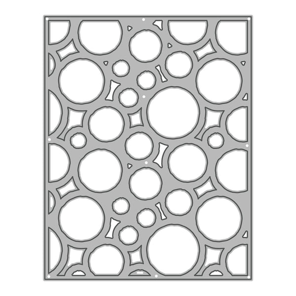 Decorative metal sheet with geometric cut-out patterns on a white background
