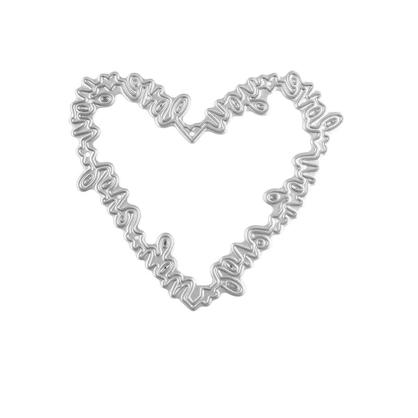 Silver necklace shaped like a heart on a white background