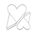 Metallic heart-shaped cookie cutters on a white background