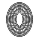 Decorative oval frame with intricate patterns on a white background